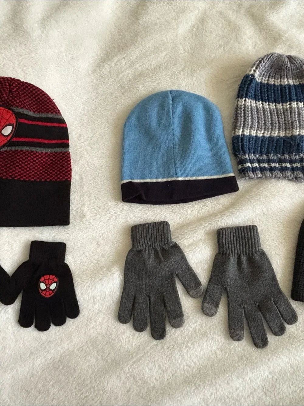 Spiderman Red, Black & Gray Knit Beanie with Matching Gloves, plus more